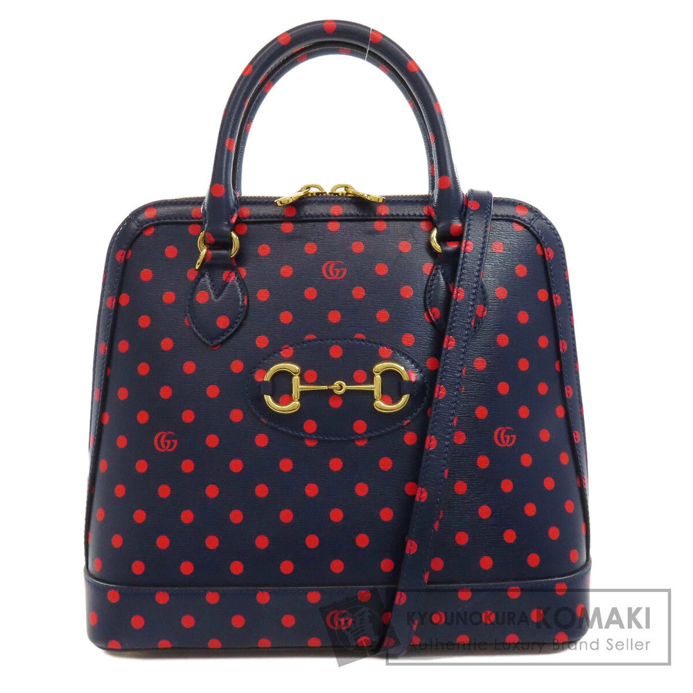 Gucci Horsebit Polka Dot Handbag Leather